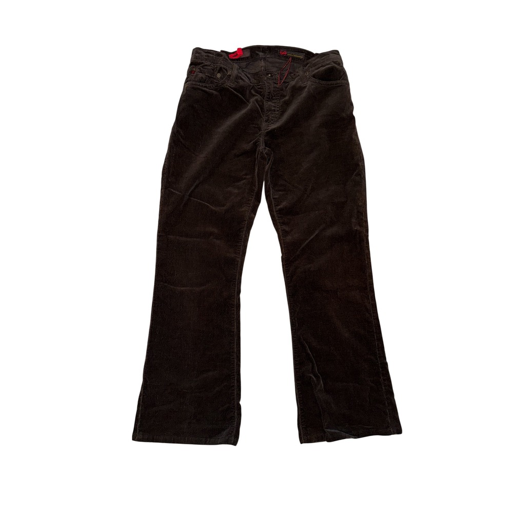 AG Adriano Goldschmied Angel Corduroy Pants Womens 32R Brown Bootcut USA